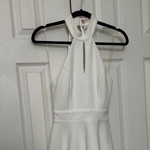 Altar’d State Halter Top Quilted Lace Back Circle Dress in White Size Small